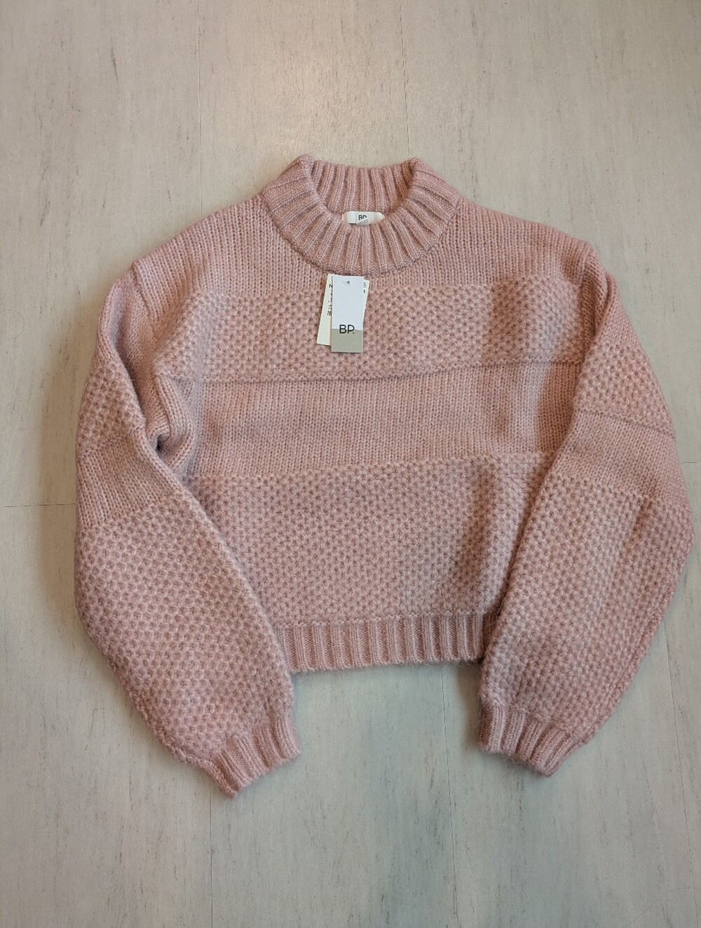 Nordstrom BP. Blush Pink Textured Crewneck Sweater
